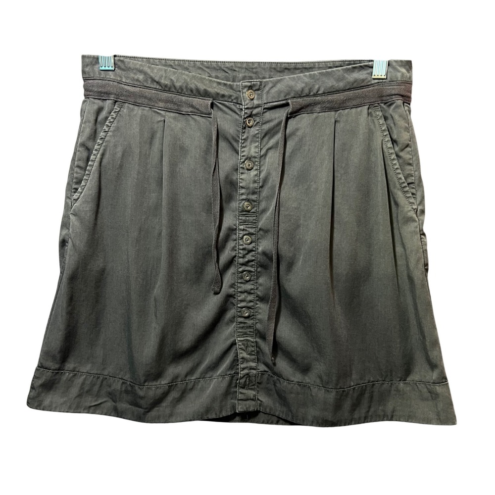 Vintage Y2K Lucy Utility Mini Skirt Womens Small Gray Cotton Button Front Pocket